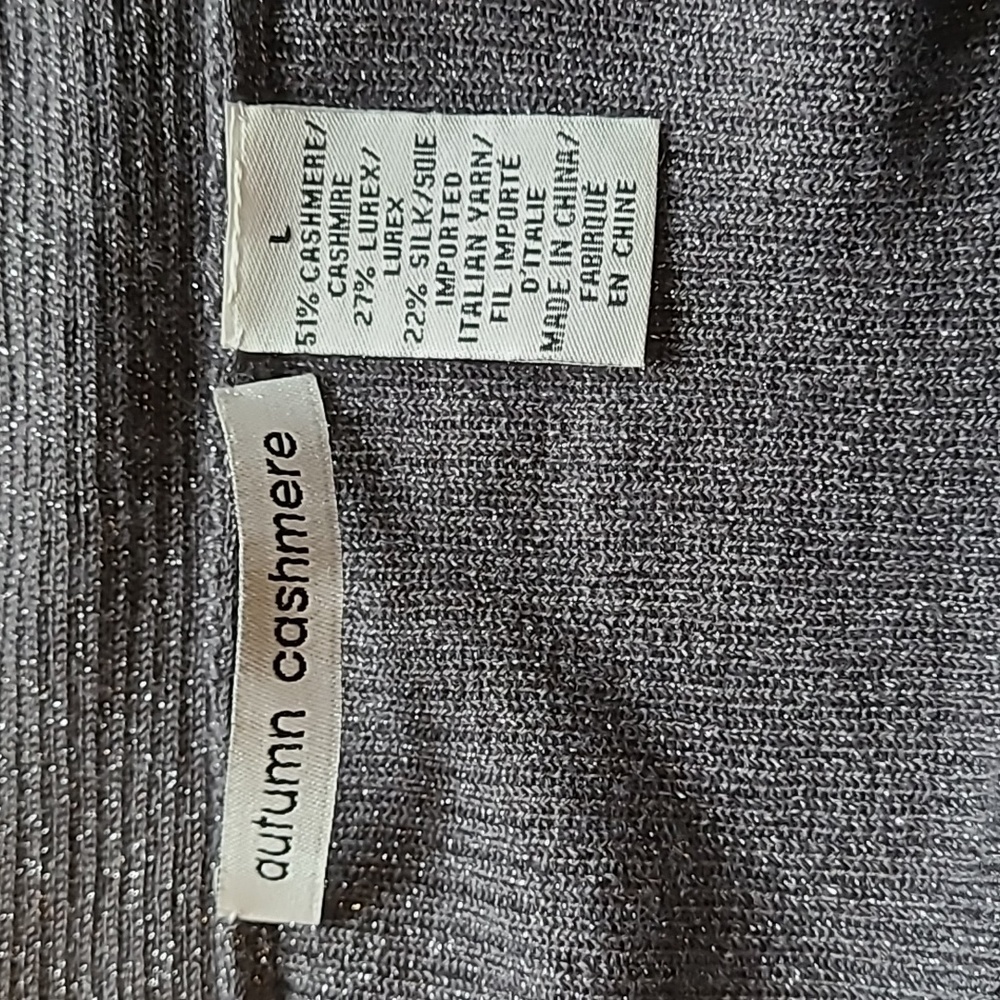 LG Cashmere Silk Sparkly Grey Draped Kimono Cardigan Autumn Cashmere - Picture 4 of 4